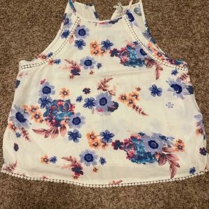 MUDD brand white tank top with flowers
